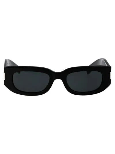 Saint Laurent Sunglasses In 001 Black Black Black