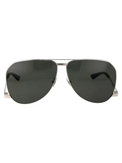 Saint Laurent Sunglasses In 002 Silver Silver Grey