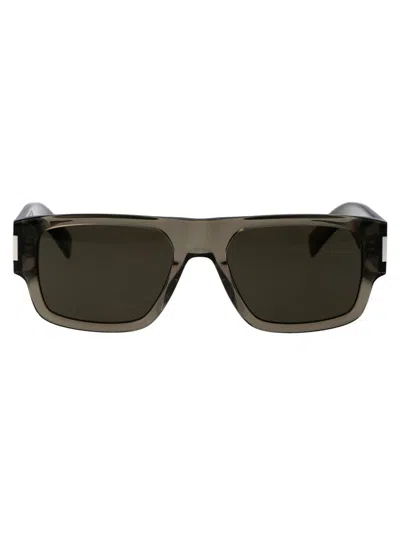Saint Laurent Sunglasses In 003 Brown Brown Grey
