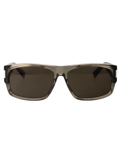 Saint Laurent Sunglasses In 004 Brown Brown Grey