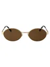 Saint Laurent Sl 692 Sunglasses In 004 Gold Gold Brown