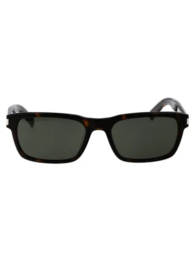Saint Laurent Sunglasses In 004 Havana Crystal Grey