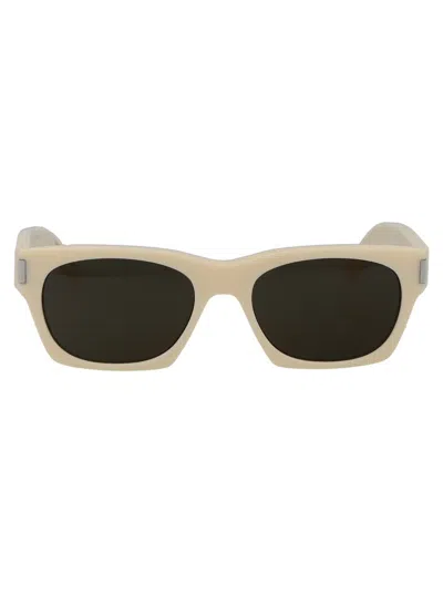 Saint Laurent Sunglasses In 020 Ivory Ivory Grey