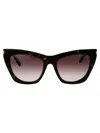 Saint Laurent Eyewear Kate Cat Eye Frame Sunglasses In 031 Havana Havana Violet