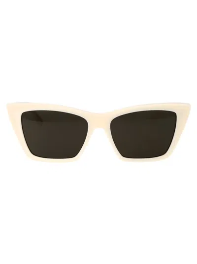 Saint Laurent Sunglasses In 056 Ivory Ivory Grey