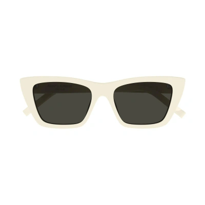 Saint Laurent Sunglasses In Avorio/grigio