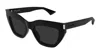 Saint Laurent Black-black-black Recycled Acetate Sunglasses In Black