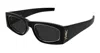 Saint Laurent Cassandre Rectangle Sunglasses In Black