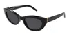 Saint Laurent Black-black-black Acetate Sunglasses In Black
