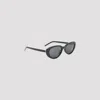 Saint Laurent Oval-shaped Frame Sunglasses In Black