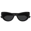 Saint Laurent Sl 676 Linea New Wave 001 Black Sunglasses In Black Black Black