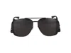 Saint Laurent Stylish Leather Spoiler Sunglasses For Men In Black Black Black Black