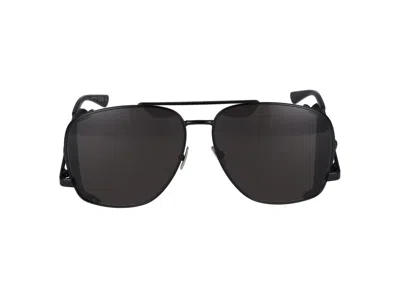 Saint Laurent Stylish Leather Spoiler Sunglasses For Men In Gray