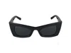 Saint Laurent Rectangle-frame Sunglasses In Black Black Black Black