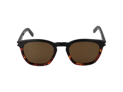 Saint Laurent Eyewear Classic Sl28 Sunglasses In Black Black Brown