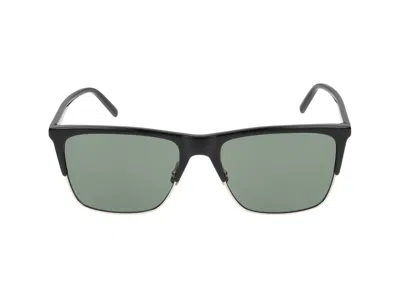 Saint Laurent Sunglasses In Black Black Green