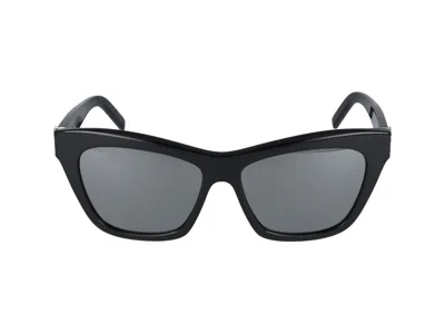 Saint Laurent Sunglasses In Black Black Silver