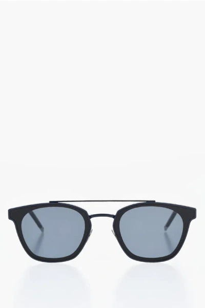 Saint Laurent Sunglasses Crafted With A Metal Frame And A Sleek Double Bri In Black