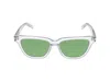 Saint Laurent Sunglasses In Crystal Crystal Green
