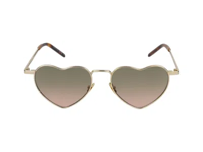 Saint Laurent Sunglasses In Gold Gold Green