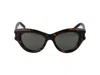Saint Laurent Tortoise-shell Cat-eye Sunglasses In Black