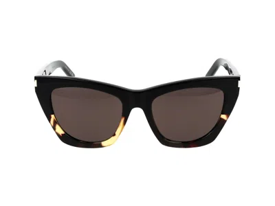 Saint Laurent Sunglasses In Havana Black Black