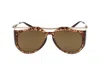 Saint Laurent Eyewear Sunglasses In Havana Gold Brown