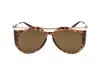 Saint Laurent Eyewear Sunglasses In Havana Gold Brown