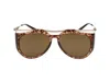 Saint Laurent Eyewear Sunglasses In Havana Gold Brown