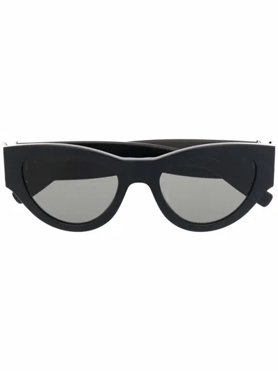 Saint Laurent Sunglasses M94 Black Gray Crystal Dor Logo