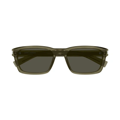 Saint Laurent Sunglasses In Marrone Trasparente/grigio