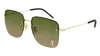 Saint Laurent Eyewear Square Frame Sunglasses In Green
