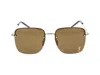 Saint Laurent Womens Ys000297 Sl 312 M Rectangular-frame Metal Sunglasses Gold In Brown