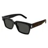 Saint Laurent Black Browline Unisex Sunglasses Sl M131 001 52 In Nero/grigio