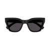 Saint Laurent Logo-print Square-frame Sunglasses In Nero/nero
