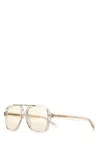 Saint Laurent Transparent Acetate Sl 545 Sunglasses In Neutral