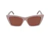 Saint Laurent Eyewear Rectangular Frame Sunglasses In Pink Pink Brown