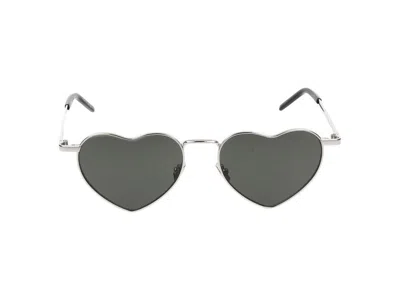 Saint Laurent Sl 301 Loulou Sunglasses In 014 Silver Silver Silver