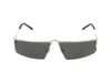 Saint Laurent Square-frame Metal Sunglasses With Non-polarized Lenses In Silver