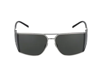 Saint Laurent Sunglasses In Silver Silver Grey