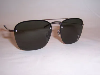 Pre-owned Saint Laurent Sunglasses Sl 309m 002 Silver/gray 57mm Authentic 309