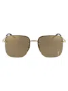 Saint Laurent Womens Ys000297 Sl 312 M Rectangular-frame Metal Sunglasses Gold