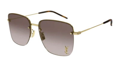 Pre-owned Saint Laurent Sunglasses Sl 312 M 008 Gold Brown Woman