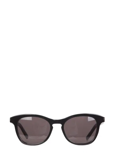 Saint Laurent Round Shape Large Sunglasses For Men In Burgundy