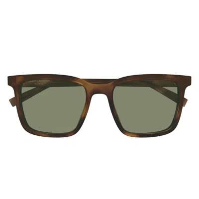 Saint Laurent Sunglasses Sl 500 009 Brown/green Men In Purple