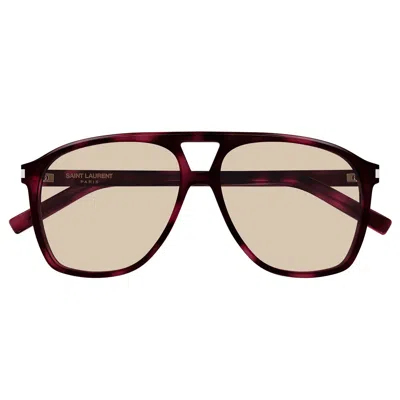 Saint Laurent Sunglasses Sl 596 Dune 003 Brown/brown Gradient Women In Yellow