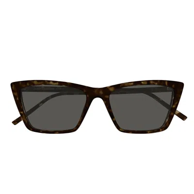 Saint Laurent Sunglasses Sl 737 Mica Thin 002 Brown/grey Women In Pink