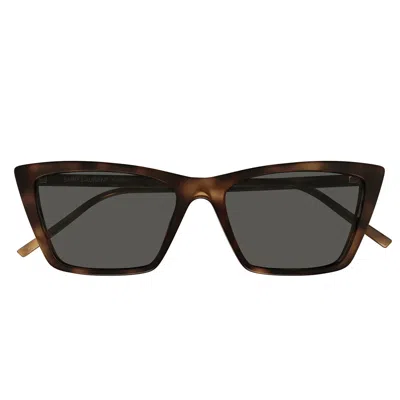 Saint Laurent Sunglasses Sl 737 Mica Thin 003 Havana/light Gray Women In Pattern