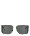 Saint Laurent Adjustable Metal Frame Sunglasses With Dark Lenses In Silver