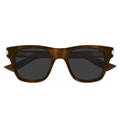 Saint Laurent Sunglasses Sl 875 003 Brown/grey Men In Red